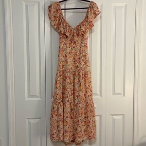Altar’d State Peach Floral Maxi Dress